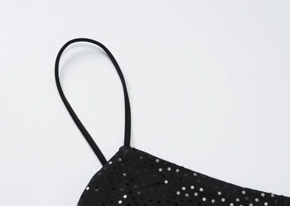 U neck polka dot cami maxi dress