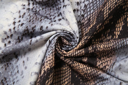 Snakeskin print halter ruched top