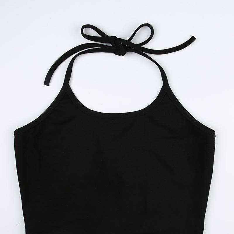 Long sleeve bowknot halter ruched 2 piece top