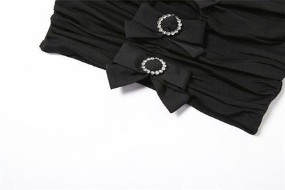 Hollow out bowknot tube cut out top