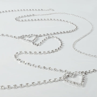 Heart rhinestone thigh chain