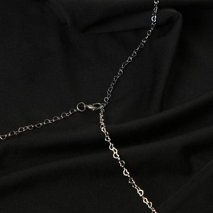 Halter cowl neck metal chain backless top