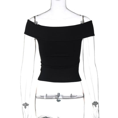 Short sleeve off shoulder ruched top