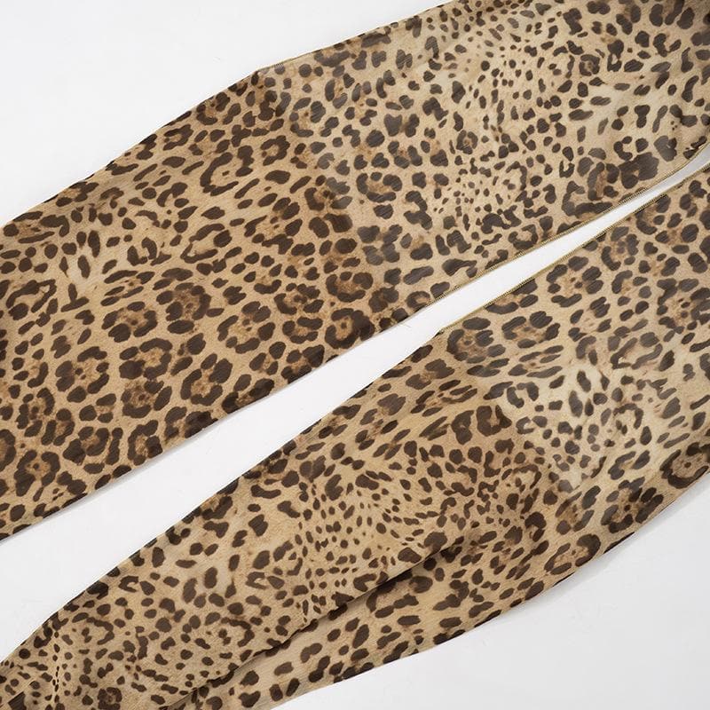 Halter cross front leopard print ruffle mini dress