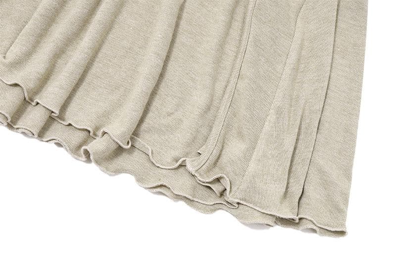 Exposed Seam Arch Panel Scoop Neck Tiered Raw Hem Mini Dress
