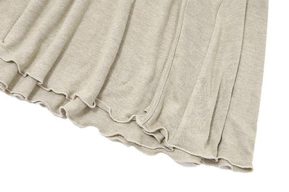 Exposed Seam Arch Panel Scoop Neck Tiered Raw Hem Mini Dress