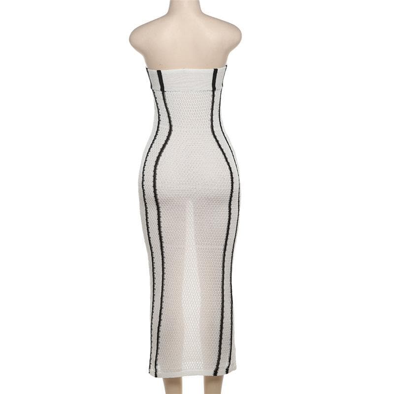 Knitted cross front tube maxi dress-final-sale