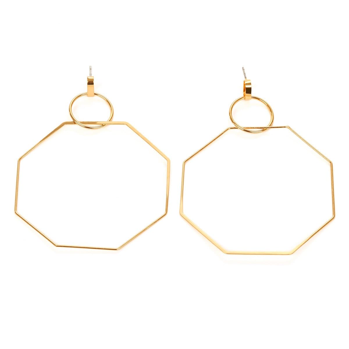 Octagon layered solid stud earrings