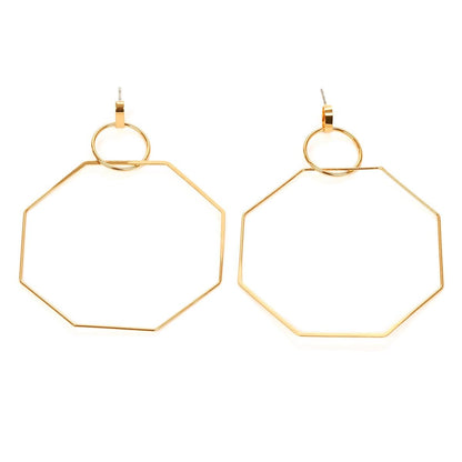 Octagon layered solid stud earrings