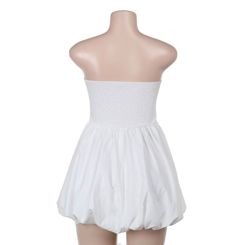 Backless ruched tube mini dress