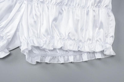 Smocked ruched solid cami pant set