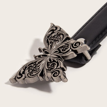 Butterfly PU leather adjustable belt