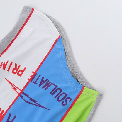 Crewneck long sleeve irregular letter print crop top