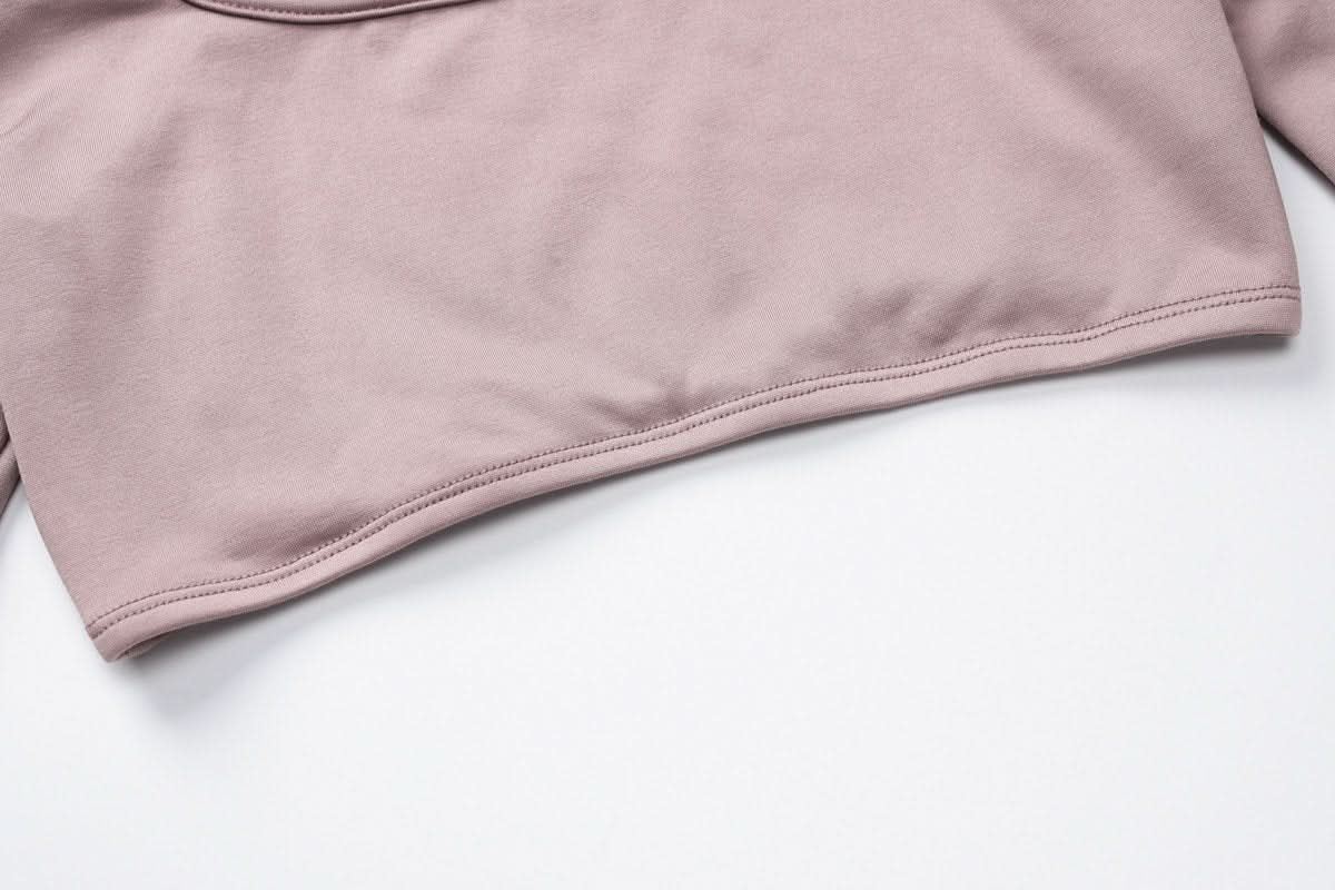 Long sleeve u neck backless solid top