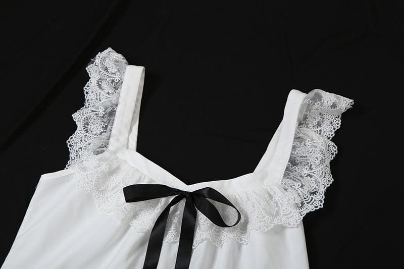 Lace hem bowknot backless mini dress