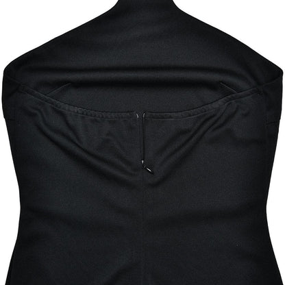 Halter high slit zip-up irregular maxi dress