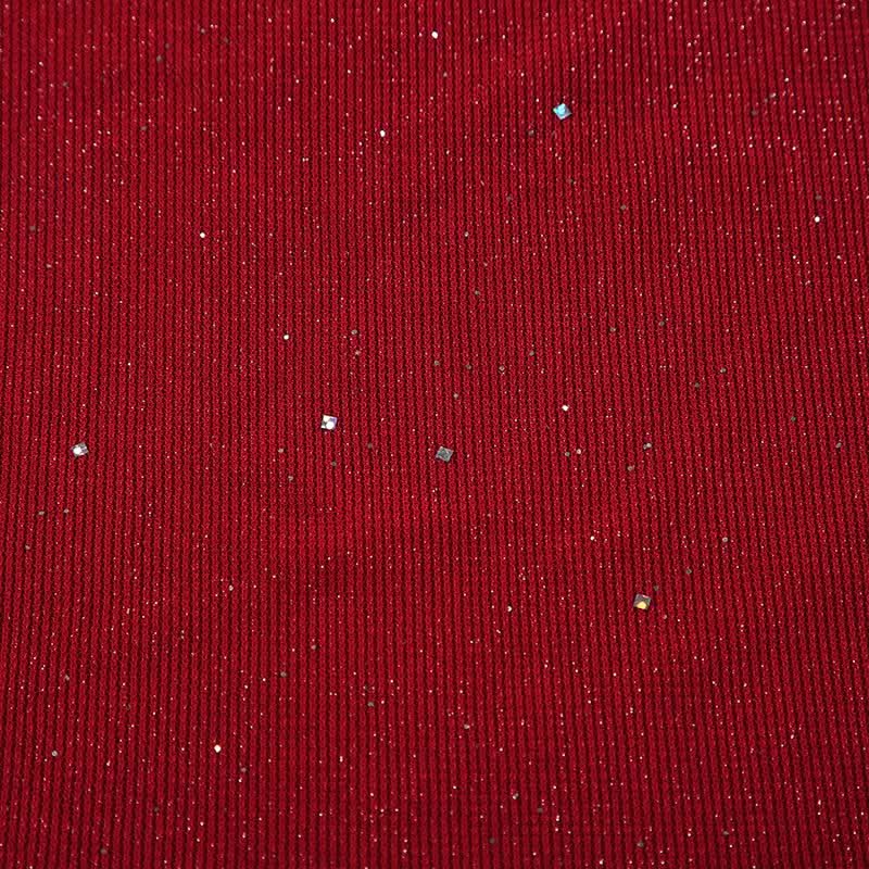 Crewneck long sleeve glitter crop mini skirt set