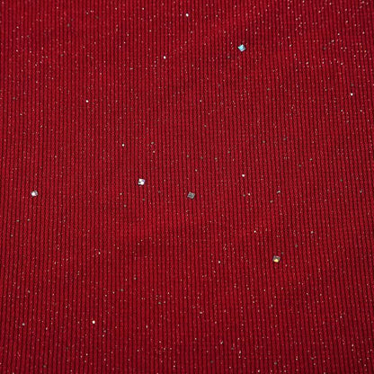 Crewneck long sleeve glitter crop mini skirt set