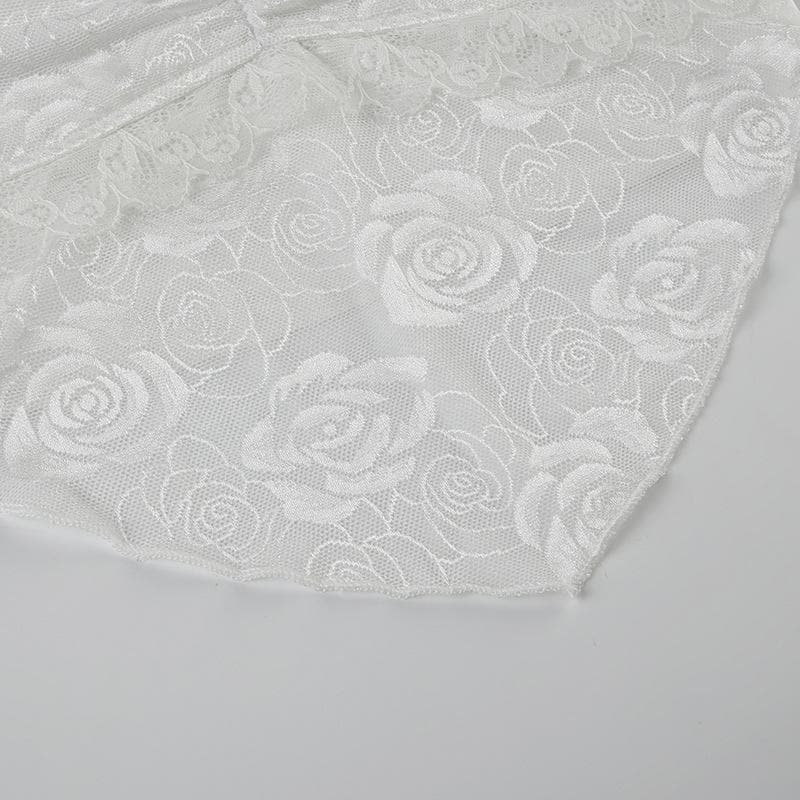 Halter lace ruched solid knotted top