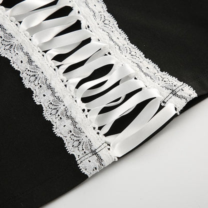Lace up sweetheart neck cami top