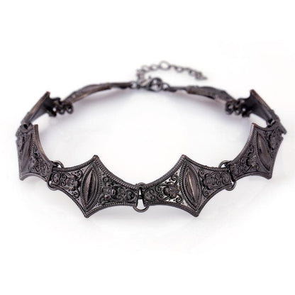 Flower metal chain adjustable choker necklace