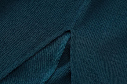 Slit textured sleeveless high neck ruched solid maxi skirt set-final-sale