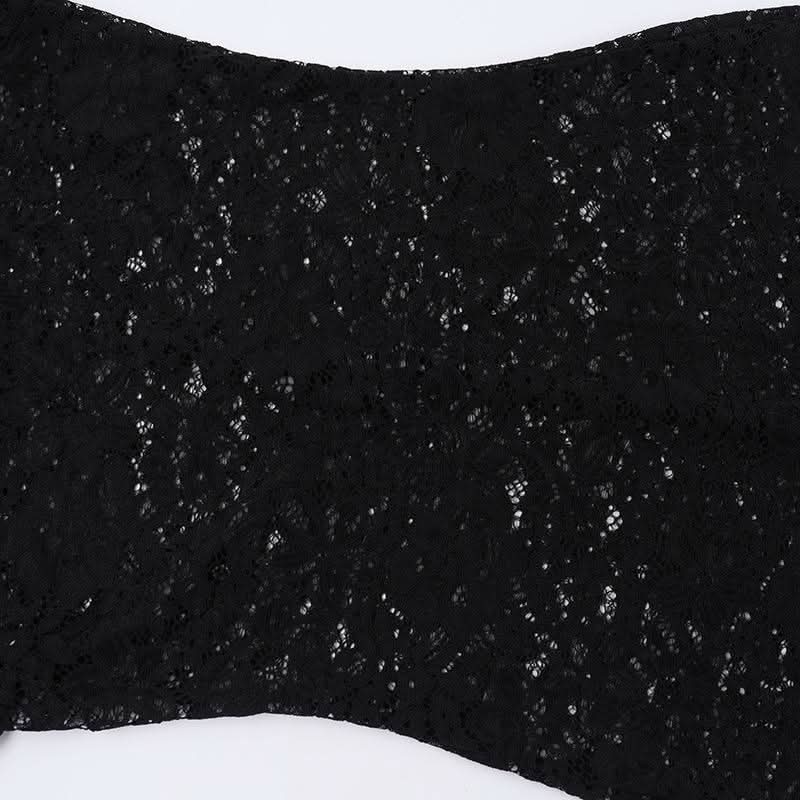 Long sleeve u neck lace slit maxi dress