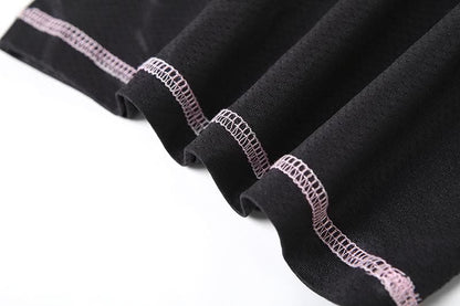 Stitch long sleeve crewneck “8” pattern mesh top