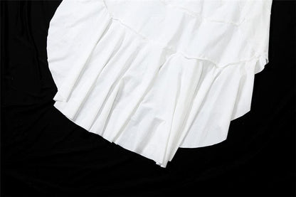 Halter ruffle ruched mesh flower applique maxi dress