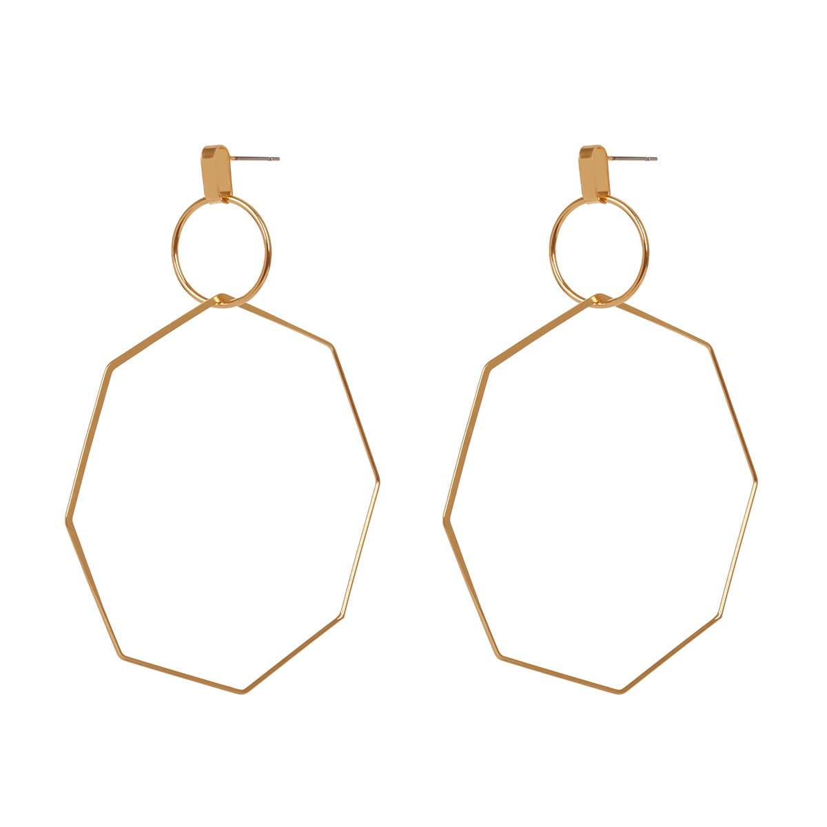 Octagon layered solid stud earrings
