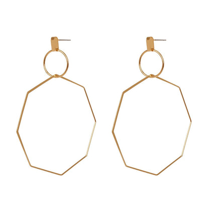 Octagon layered solid stud earrings