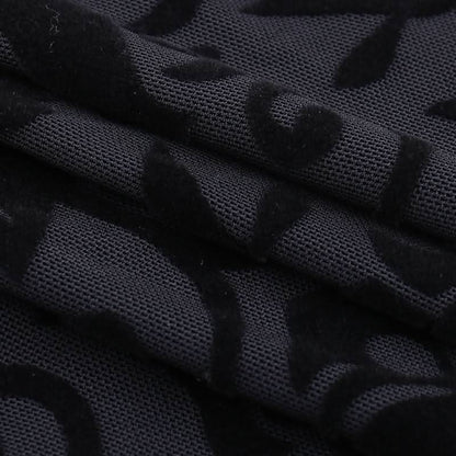 Irregular ruffle ruched print mesh mini skirt