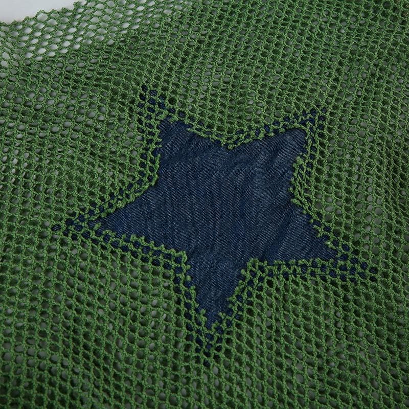 Long sleeve fishnet star pattern top