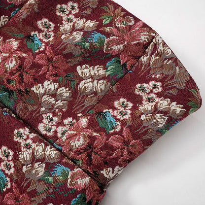 Flower print zip-up button tube mini dress