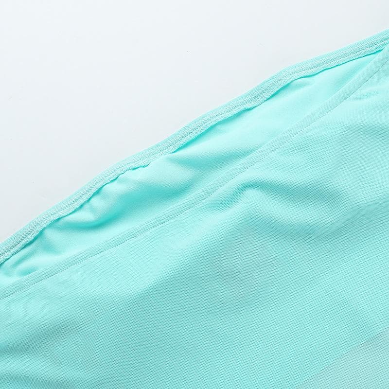 Flower applique mesh patchwork tube top