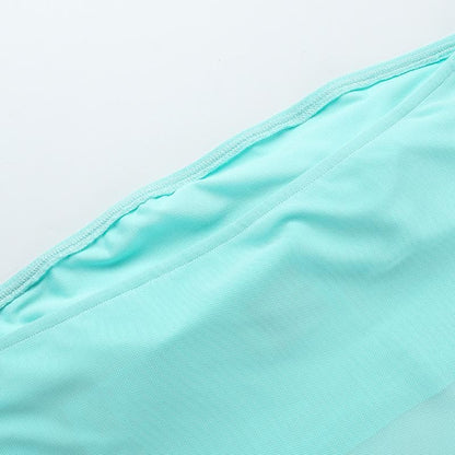 Flower applique mesh patchwork tube top