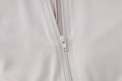 Cap sleeve zip-up high neck solid jumpsuit