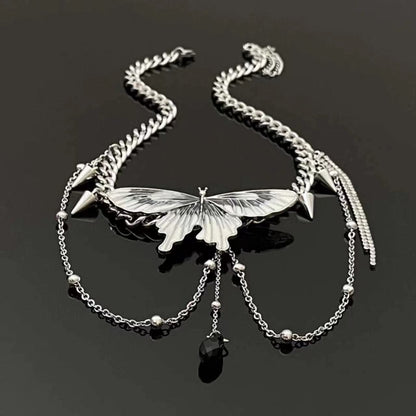 Butterfly rivet pendant necklace