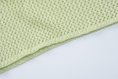 Knitted cross back see through cami maxi dress