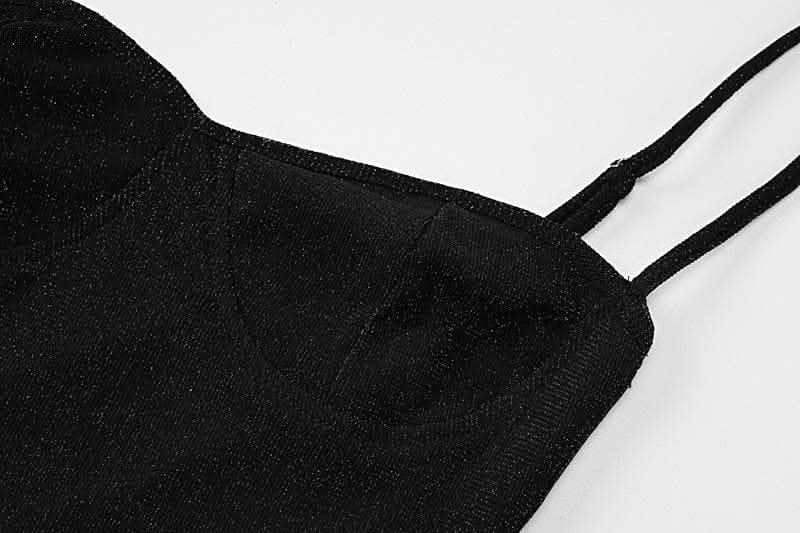 High slit gloves glitter sweetheart neck cami maxi dress-final-sale