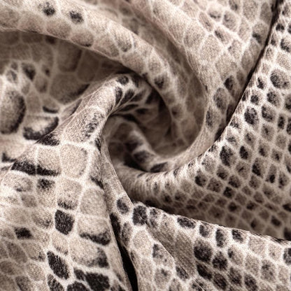 Turnover collar halter snakeskin print top