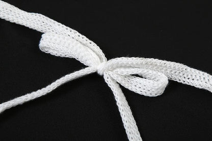 Knitted hollow out see through halter cut out maxi dress