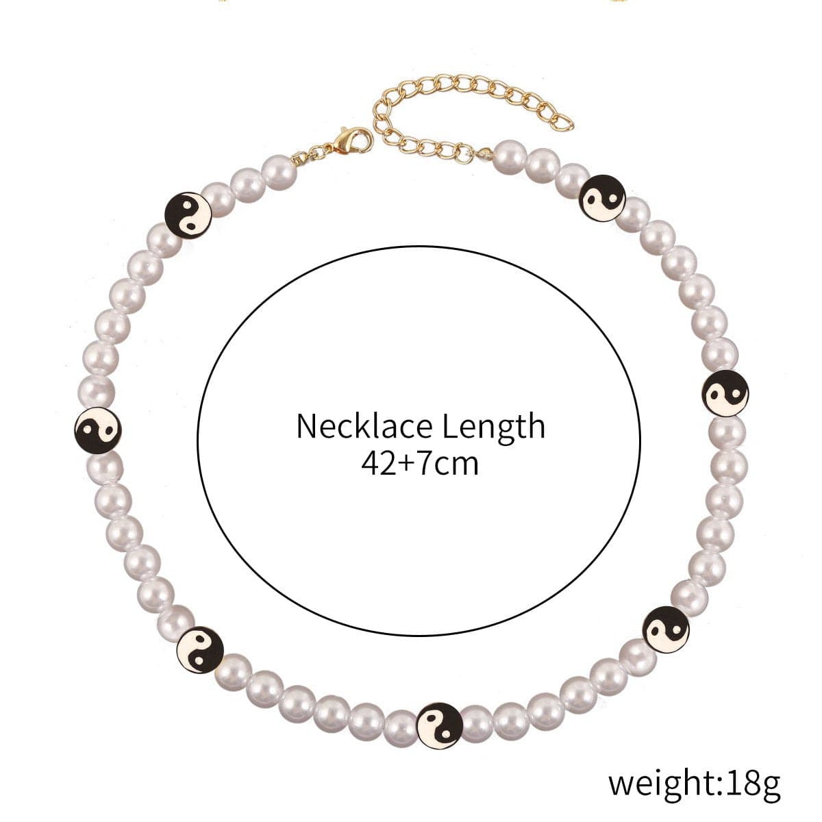 Faux pearl beaded clay necklace