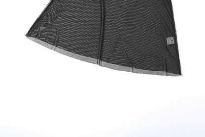 Leopard print mesh lace up cami maxi dress