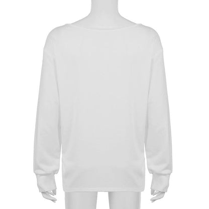 Long sleeve round neck solid top