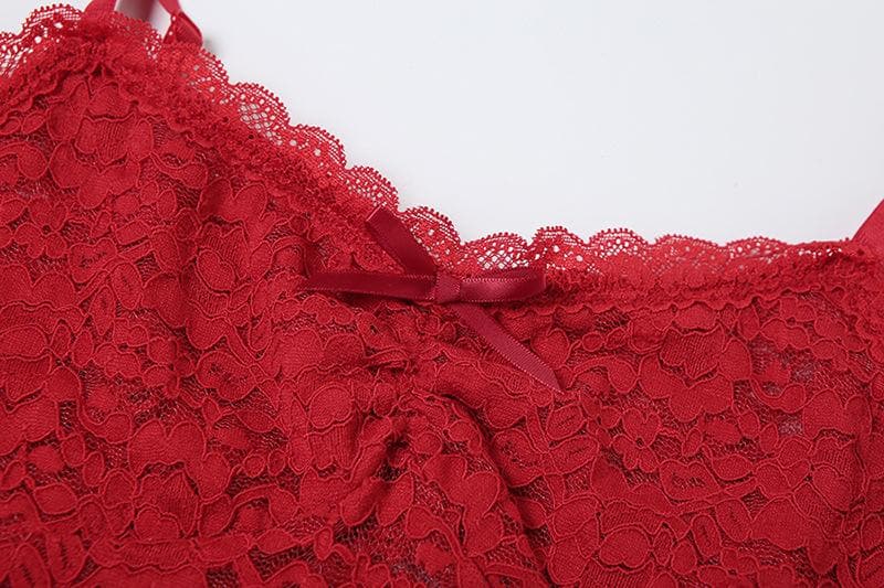 Lace bowknot backless cami maxi dress