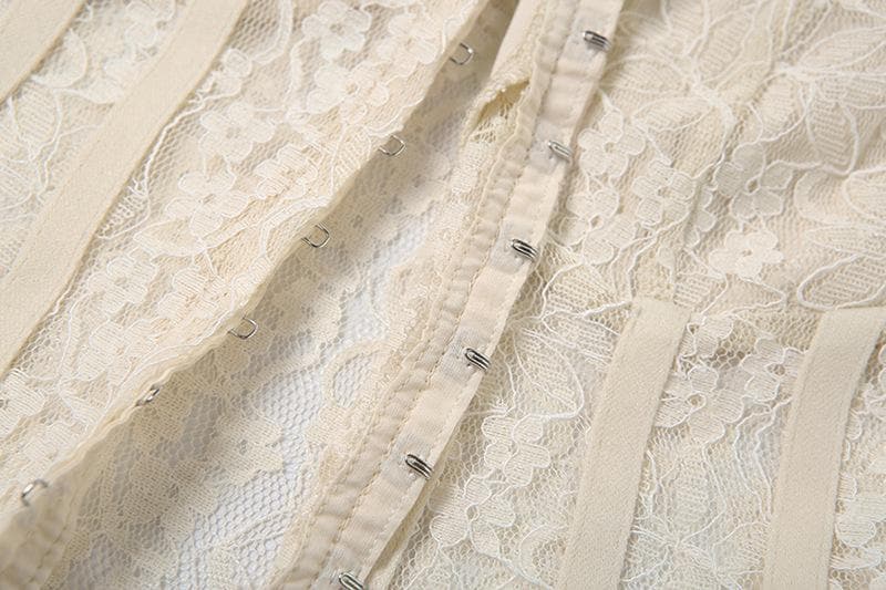 Lace button ribbon cami top