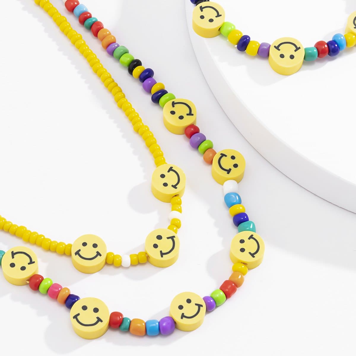 Multicolor beaded 3 pcs necklace