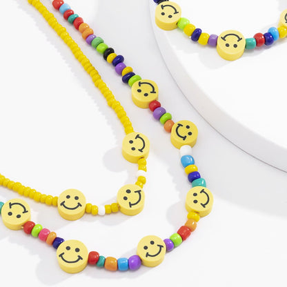 Multicolor beaded 3 pcs necklace