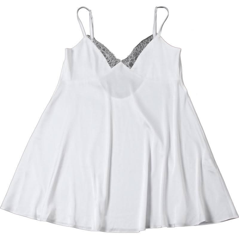 Lace hem backless solid cami mini dress